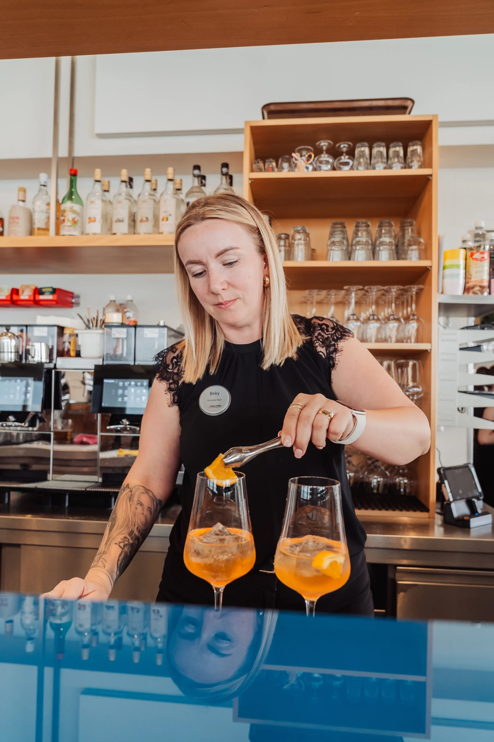 Restaurant Pier Uttwil Bodensee Arbeiten macht Spass